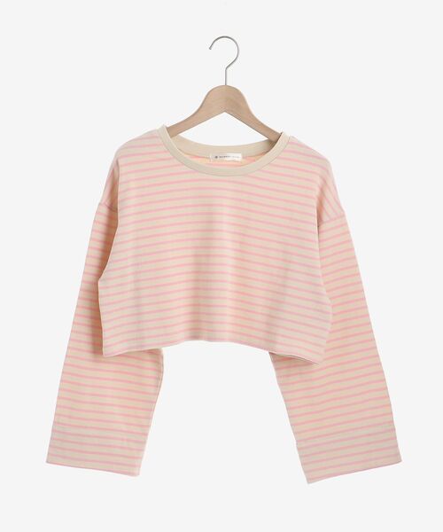 MAJESTIC LEGON（マジェスティックレゴン）の「ボーダーショートトップス（Tシャツ/カットソー・レディース・ホワイト系その他2/ピンク系その他2/グリーン系その他/ブラック系その他・MEDIUM）」の21枚目の写真