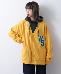 ZIP FIVE | 【loot box】 裏毛ワッペン刺繍カレッジロゴ スウェットカーディガン【ユニセックス】(カーディガン/ボレロ)