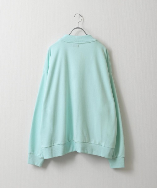 ZIP FIVE（ジップファイブ）の「【loot box】 裏毛ワッペン刺繍カレッジロゴ　スウェットカーディガン（カーディガン/ボレロ・レディース・サックスブルー/グリーン/イエロー/ホワイト/ネイビー・MEDIUM/LARGE）」の10枚目の写真