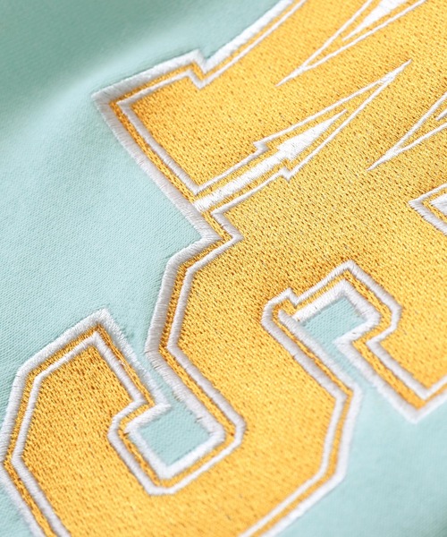 ZIP FIVE（ジップファイブ）の「【loot box】 裏毛ワッペン刺繍カレッジロゴ　スウェットカーディガン（カーディガン/ボレロ・レディース・サックスブルー/グリーン/イエロー/ホワイト/ネイビー・MEDIUM/LARGE）」の11枚目の写真