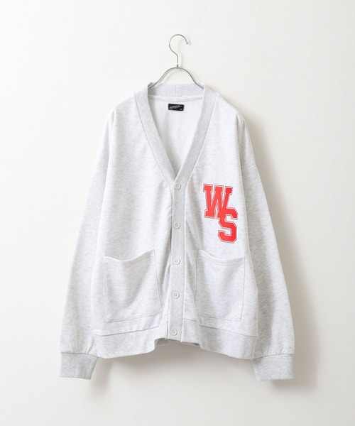 ZIP FIVE（ジップファイブ）の「【loot box】 裏毛ワッペン刺繍カレッジロゴ　スウェットカーディガン（カーディガン/ボレロ・レディース・サックスブルー/グリーン/イエロー/ホワイト/ネイビー・MEDIUM/LARGE）」の21枚目の写真