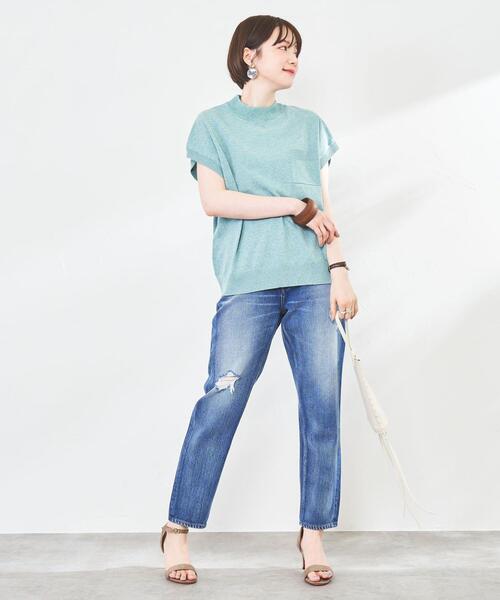 coen（コーエン）の「サラコリピTサマーニット#（Tシャツ/カットソー・レディース・クリーム/ブラウン/ライム/ブラック・L/M）」の6枚目の写真