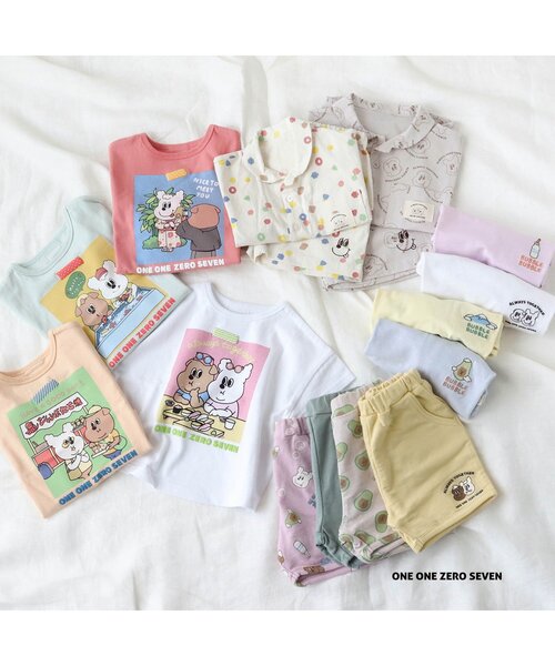 apres les cours（アプレレクール）の「1107 2柄セットアップ（セットアップ・キッズ・オフホワイト/ベージュ・110/90/80/100/120/130）」の4枚目の写真