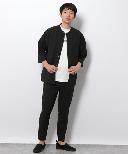 LAKOLE（ラコレ）の「4WAYストレッチポリシャツ[セットアップ対応] / 263658（シャツ/ブラウス・メンズ・ブラック/ネイビー/アイボリー・SMALL/MEDIUM/LARGE）」の4枚目の写真