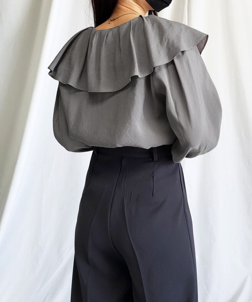 ♡最終お値下げ♡ella♡ エラ ドビークロスフリルジレ ベスト 黒