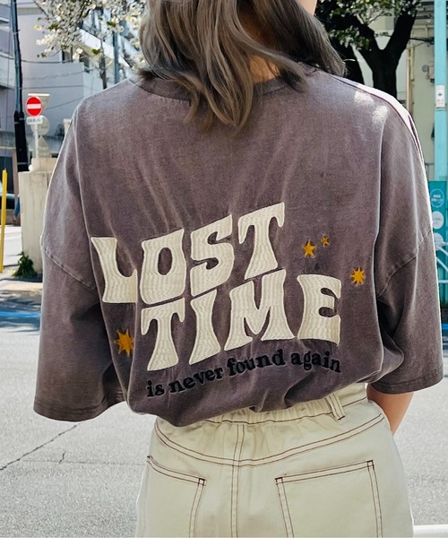 one way（ワンウェイ）の「LOST TIMEロゴTシャツ（Tシャツ/カットソー・レディース・ライトブルー/ブラック/パープル/イエロー/ライトグリーン/パープル系その他/イエロー系その他・FREE）」の4枚目の写真