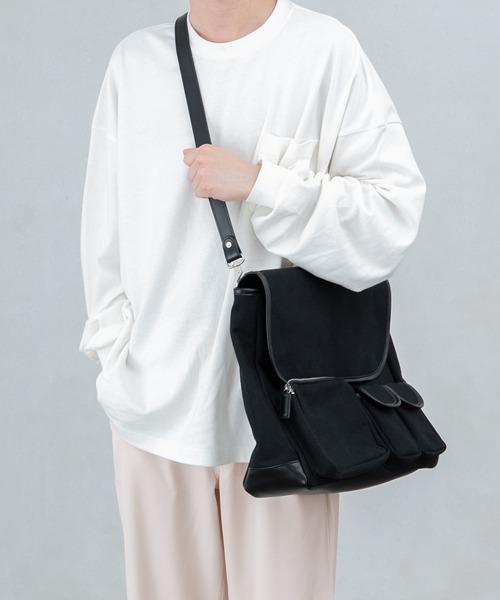 kutir(クティール)の「ビッグショルダーバッグ(ショルダーバッグ・メンズ・ブラック/イエロー/グリーン・FREE)」の2枚目の写真