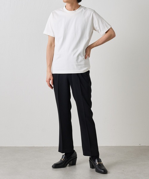 Lui's（ルイス）の「プレミアムスビンモダンベーシックTシャツ（Tシャツ/カットソー・メンズ・ホワイト/ブラック/ライトベージュ・SMALL/MEDIUM）」の19枚目の写真