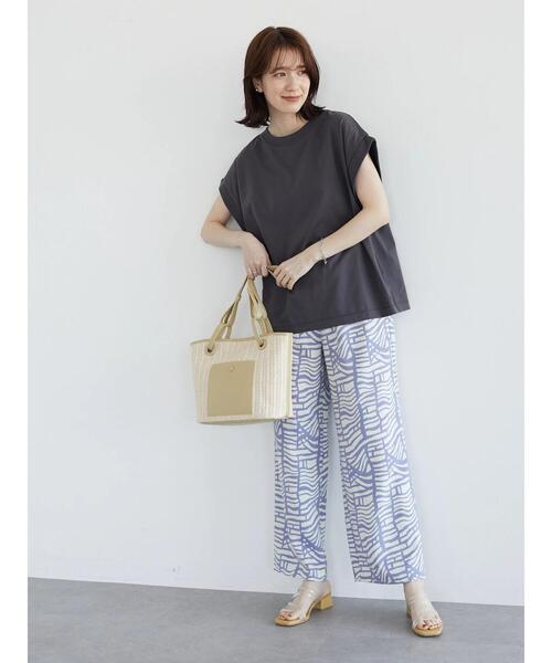Sugar spoon(シュガースプーン)の「・SUGAR SPOON リブフレンチTシャツ(Tシャツ/カットソー・レディース・チャコールグレー/ブラック/オフホワイト/グレイッシュベージュ/グリーン系その他3・FREE)」の10枚目の写真