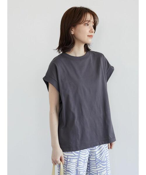 Sugar spoon(シュガースプーン)の「・SUGAR SPOON リブフレンチTシャツ(Tシャツ/カットソー・レディース・チャコールグレー/ブラック/オフホワイト/グレイッシュベージュ/グリーン系その他3・FREE)」の13枚目の写真