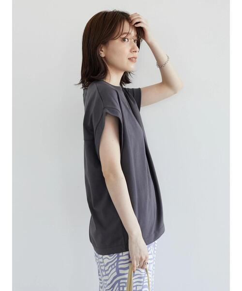 Sugar spoon(シュガースプーン)の「・SUGAR SPOON リブフレンチTシャツ(Tシャツ/カットソー・レディース・チャコールグレー/ブラック/オフホワイト/グレイッシュベージュ/グリーン系その他3・FREE)」の15枚目の写真