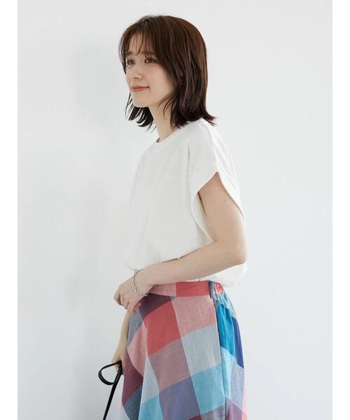 Sugar spoon(シュガースプーン)の「・SUGAR SPOON リブフレンチTシャツ(Tシャツ/カットソー・レディース・チャコールグレー/ブラック/オフホワイト/グレイッシュベージュ/グリーン系その他3・FREE)」の22枚目の写真