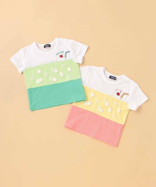 kladskap（クレードスコープ）の「クリームソーダ半袖Tシャツ（Tシャツ/カットソー・キッズ・ピンク/グリーン・80ｃｍ/90cm/100cm/110cm/120cm）」の12枚目の写真