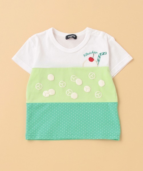 kladskap（クレードスコープ）の「クリームソーダ半袖Tシャツ（Tシャツ/カットソー・キッズ・ピンク/グリーン・80ｃｍ/90cm/100cm/110cm/120cm）」の14枚目の写真