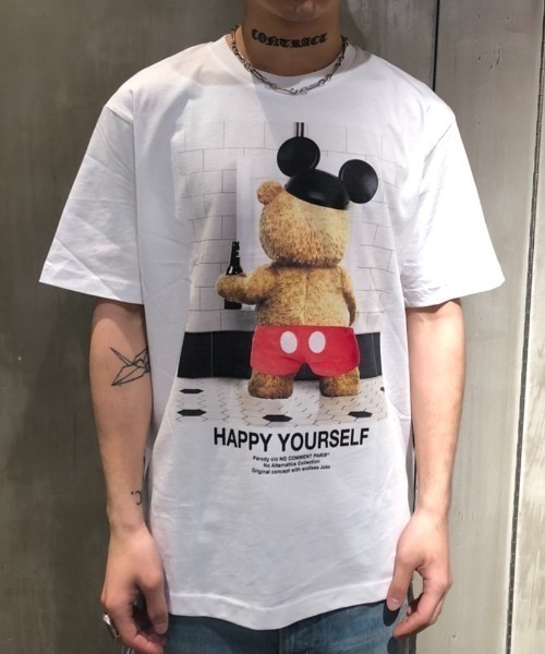 NO COMMENT PARIS(ノーコメントパリ)の「NO COMMENT PARIS/ノーコメントパリ/coke bear ビッグTシャツ(Tシャツ/カットソー・メンズ・ブラック/ホワイト・MEDIUM/LARGE/X-LARGE)」の2枚目の写真