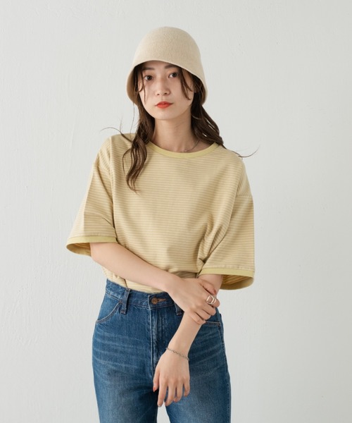 5分袖リンガーTシャツ リンガーTシャツ(M ホワイト): トップス｜Right-on公式