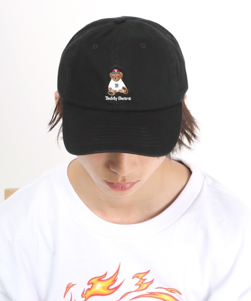 Salong hameu(サロン ハミュー)の「TEDDY BEAR(テディベア)ワンポイント刺繍ツイルキャップ(キャップ・レディース・ブラック/ベージュ/ブラック系その他/ベージュ系その他・FREE)」の6枚目の写真