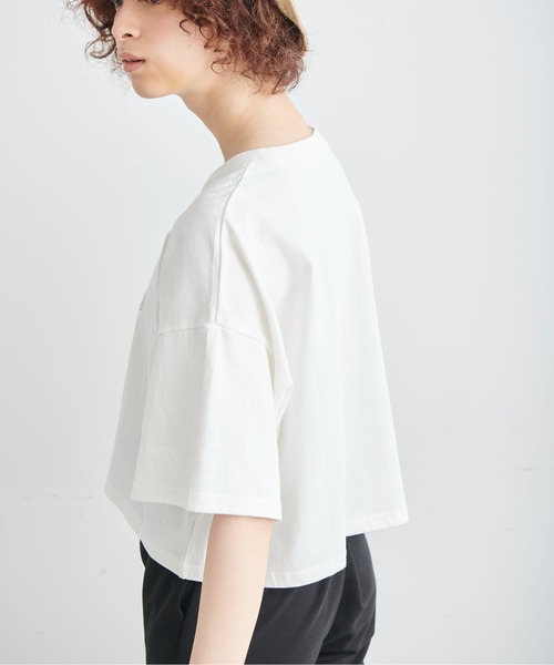 FREE'S MART(フリーズマート)の「◆カレッジロゴショート丈Tシャツ(Tシャツ/カットソー・レディース・イエロー/ホワイト/ブルー・FREE)」の5枚目の写真