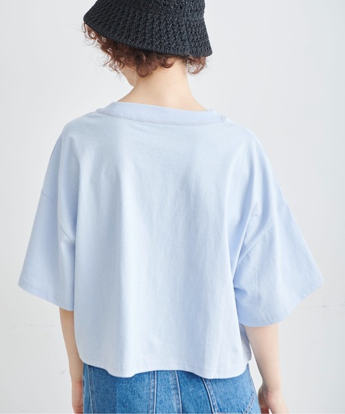 FREE'S MART(フリーズマート)の「◆カレッジロゴショート丈Tシャツ(Tシャツ/カットソー・レディース・イエロー/ホワイト/ブルー・FREE)」の11枚目の写真