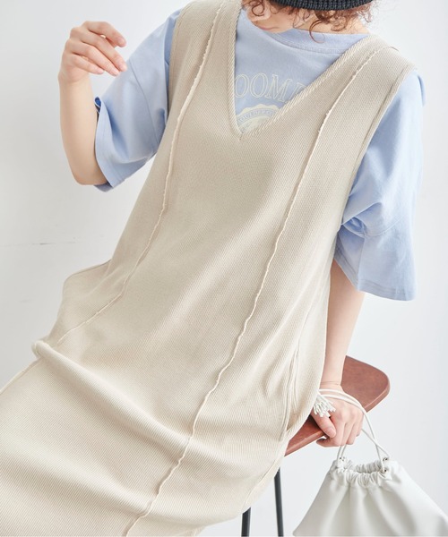 FREE'S MART(フリーズマート)の「◆カレッジロゴショート丈Tシャツ(Tシャツ/カットソー・レディース・イエロー/ホワイト/ブルー・FREE)」の15枚目の写真