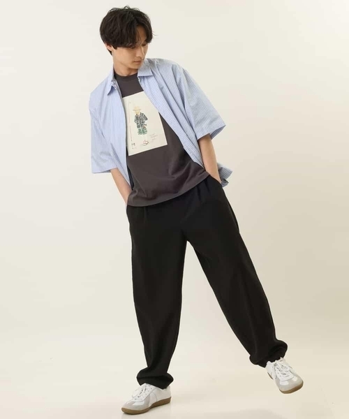 a.v.v(アーヴェヴェ)の「【コラボ】イラストレーターコラボワイドシルエットカットソー(Tシャツ/カットソー・メンズ・ホワイト/チャコールグレー・48/50/46/44)」の9枚目の写真