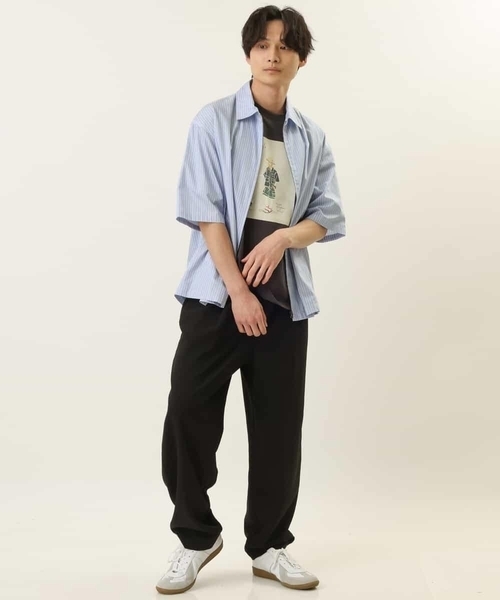 a.v.v(アーヴェヴェ)の「【コラボ】イラストレーターコラボワイドシルエットカットソー(Tシャツ/カットソー・メンズ・ホワイト/チャコールグレー・48/50/46/44)」の10枚目の写真