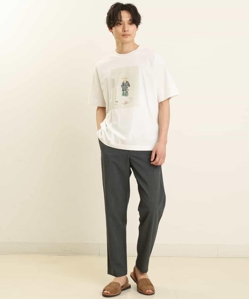 a.v.v(アーヴェヴェ)の「【コラボ】イラストレーターコラボワイドシルエットカットソー(Tシャツ/カットソー・メンズ・ホワイト/チャコールグレー・48/50/46/44)」の13枚目の写真