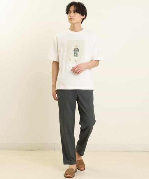 a.v.v(アーヴェヴェ)の「【コラボ】イラストレーターコラボワイドシルエットカットソー(Tシャツ/カットソー・メンズ・ホワイト/チャコールグレー・48/50/46/44)」の14枚目の写真
