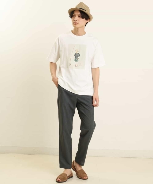 a.v.v(アーヴェヴェ)の「【コラボ】イラストレーターコラボワイドシルエットカットソー(Tシャツ/カットソー・メンズ・ホワイト/チャコールグレー・48/50/46/44)」の15枚目の写真