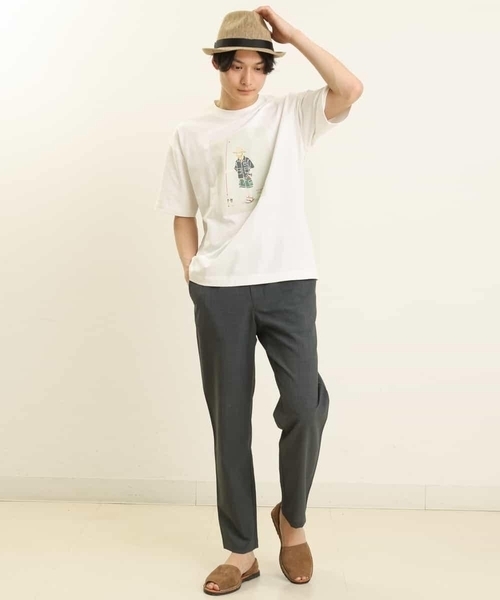 a.v.v(アーヴェヴェ)の「【コラボ】イラストレーターコラボワイドシルエットカットソー(Tシャツ/カットソー・メンズ・ホワイト/チャコールグレー・48/50/46/44)」の16枚目の写真