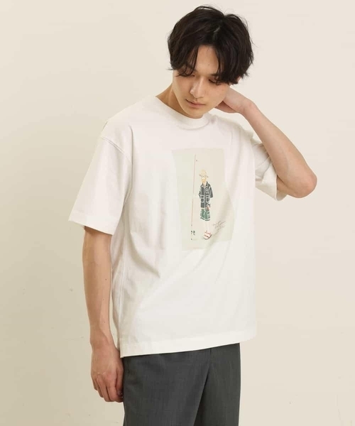 a.v.v(アーヴェヴェ)の「【コラボ】イラストレーターコラボワイドシルエットカットソー(Tシャツ/カットソー・メンズ・ホワイト/チャコールグレー・48/50/46/44)」の22枚目の写真
