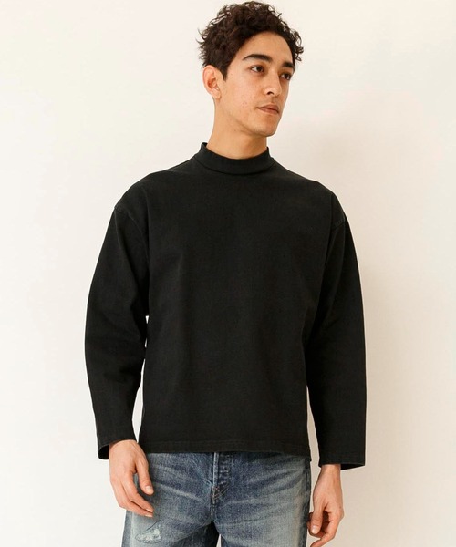 Johnbull(ジョンブル)の「コットンカットモックネック(Tシャツ/カットソー・メンズ・ホワイト/ブラック/グレイッシュベージュ・SMALL/MEDIUM/LARGE)」の2枚目の写真
