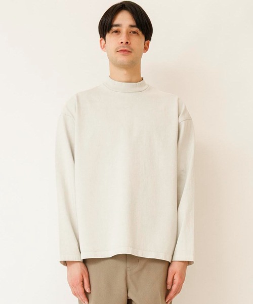 Johnbull(ジョンブル)の「コットンカットモックネック(Tシャツ/カットソー・メンズ・ホワイト/ブラック/グレイッシュベージュ・SMALL/MEDIUM/LARGE)」の5枚目の写真