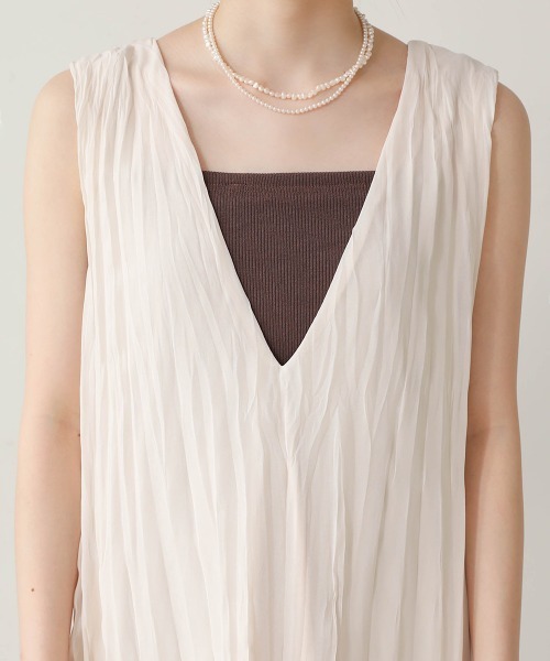 Bab(バブ)の「シワプリーツジャンパーワンピース(ワンピース・レディース・ブラック/パープル/オフホワイト・M)」の14枚目の写真