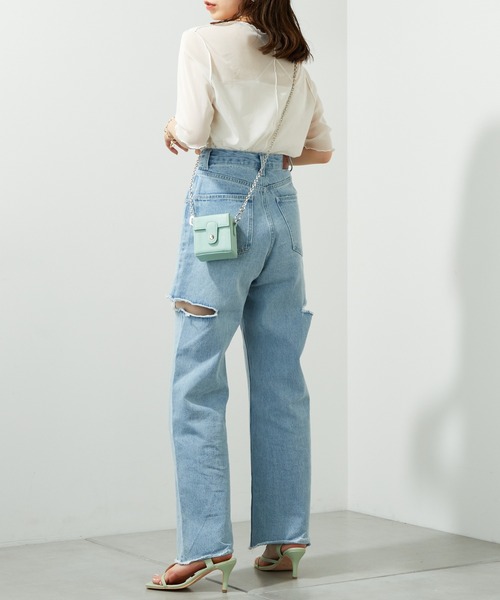 Chico(チコ)の「5分袖シアーメロートップス(Tシャツ/カットソー・レディース・アイボリー/ブラック/グリーン/ピンク/グレイッシュベージュ/グリーン系その他・FREE)」の15枚目の写真