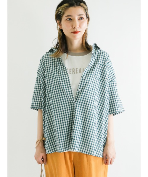 専用。新品 ぽこぽこギンガムチェックシャツ サマンサモスモス Samansa Mos2（サマンサ モスモス）の「ぽこぽこギンガム