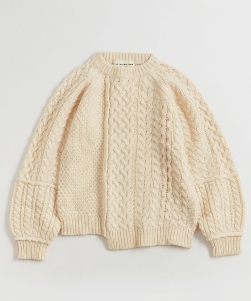 THE SHINZONE(ザ シンゾーン)の「THE SHINZONE/シンゾーン リンクケーブルニット LINK CABLE KNIT(ニット/セーター・レディース・ホワイト/カーキ・FREE)」の13枚目の写真