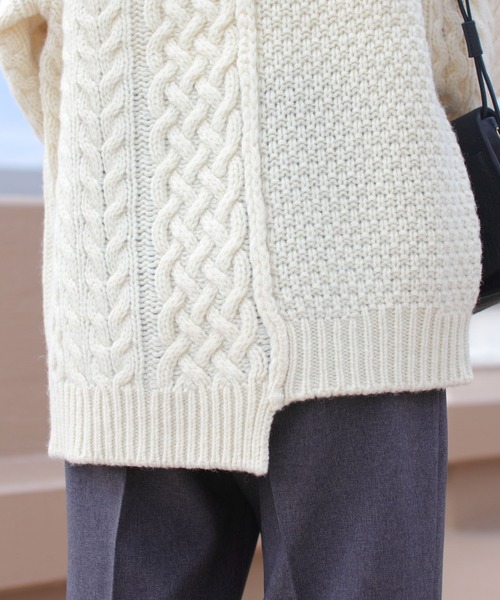 THE SHINZONE(ザ シンゾーン)の「THE SHINZONE/シンゾーン リンクケーブルニット LINK CABLE KNIT(ニット/セーター・レディース・ホワイト/カーキ・FREE)」の10枚目の写真