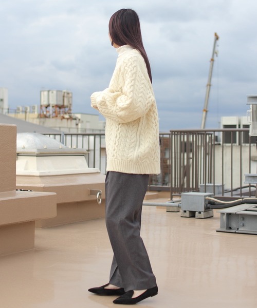 THE SHINZONE(ザ シンゾーン)の「THE SHINZONE/シンゾーン リンクケーブルニット LINK CABLE KNIT(ニット/セーター・レディース・ホワイト/カーキ・FREE)」の8枚目の写真