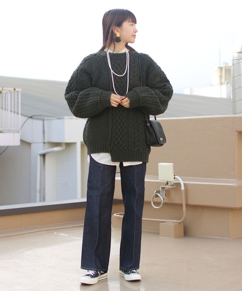 THE SHINZONE(ザ シンゾーン)の「THE SHINZONE/シンゾーン リンクケーブルニット LINK CABLE KNIT(ニット/セーター・レディース・ホワイト/カーキ・FREE)」の17枚目の写真
