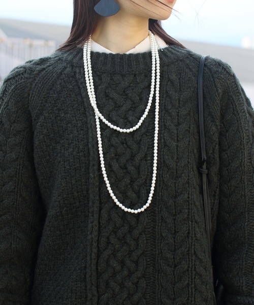 THE SHINZONE(ザ シンゾーン)の「THE SHINZONE/シンゾーン リンクケーブルニット LINK CABLE KNIT(ニット/セーター・レディース・ホワイト/カーキ・FREE)」の18枚目の写真