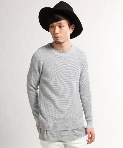 HARE（ハレ）の「シルクコンヨコアゼニットプルオーバー(HARE)（ニット/セーター・メンズ・オフホワイト/グレー/ブルー/ネイビー・SMALL/LARGE/MEDIUM）」の3枚目の写真