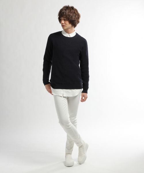 HARE（ハレ）の「シルクコンヨコアゼニットプルオーバー(HARE)（ニット/セーター・メンズ・オフホワイト/グレー/ブルー/ネイビー・SMALL/LARGE/MEDIUM）」の15枚目の写真