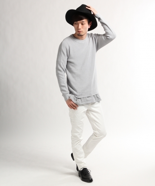 HARE（ハレ）の「シルクコンヨコアゼニットプルオーバー(HARE)（ニット/セーター・メンズ・オフホワイト/グレー/ブルー/ネイビー・SMALL/LARGE/MEDIUM）」の19枚目の写真