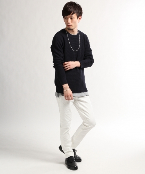 HARE（ハレ）の「シルクコンヨコアゼニットプルオーバー(HARE)（ニット/セーター・メンズ・オフホワイト/グレー/ブルー/ネイビー・SMALL/LARGE/MEDIUM）」の20枚目の写真