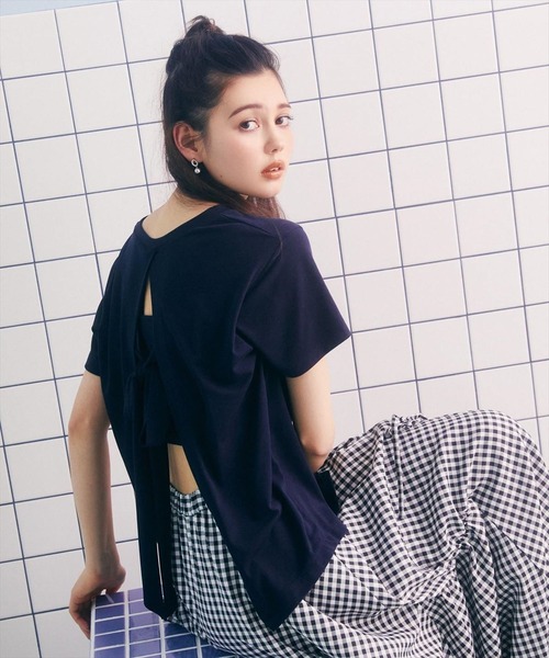 【撥水加工】バックリボントップス