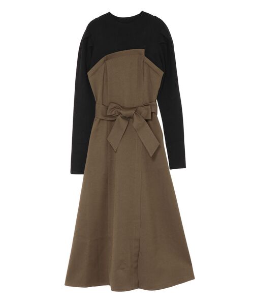 LAGUNAMOON（ラグナムーン）の「ドッキングベアニットワンピース（ワンピース・レディース・ミント/ベージュ/カーキ・SMALL/MEDIUM）」の2枚目の写真