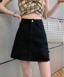 LOPASS（ロパス）の「ハイウェストデニムAラインミニスカート（デニムスカート）」