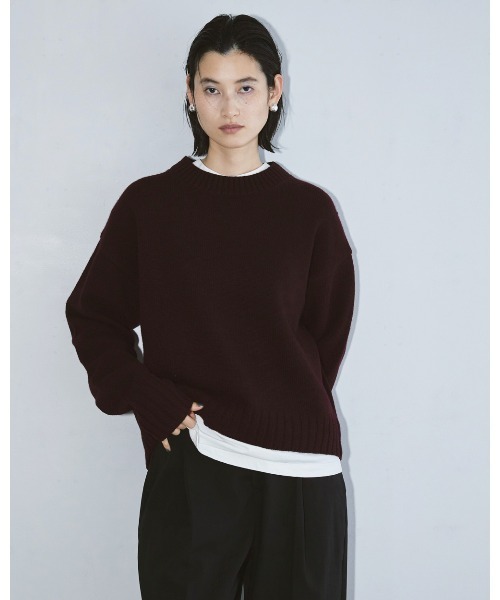 TODAYFUL（トゥデイフル）の「スーパーファインウールニット（ニット/セーター・レディース・ブラック/ブラウン/ブルー系その他/バーガンディー/キナリ・FREE）」の5枚目の写真