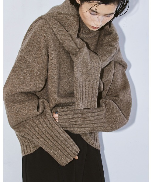 TODAYFUL（トゥデイフル）の「スーパーファインウールニット（ニット/セーター・レディース・ブラック/ブラウン/ブルー系その他/バーガンディー/キナリ・FREE）」の6枚目の写真